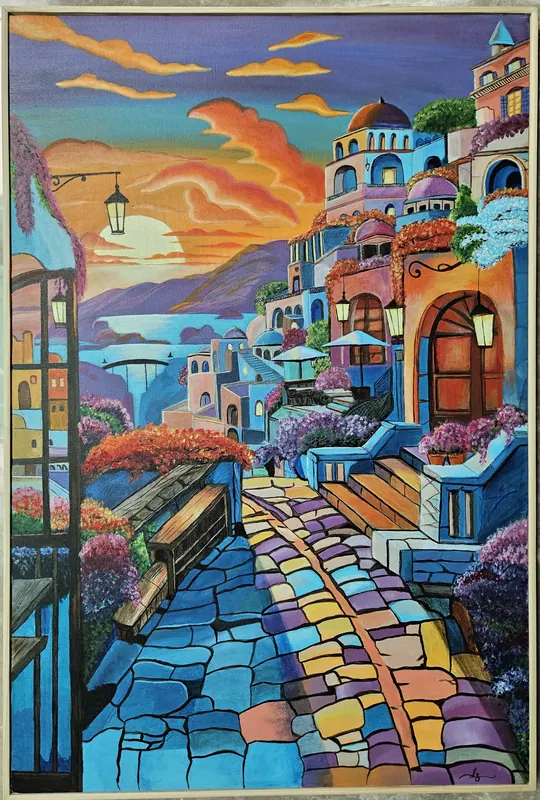 Mediterranean Morning, canvas by Simpy Bansal — full view