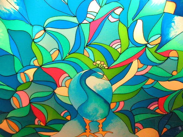 Feathers of Paradise, glass by Simpy Bansal — full view