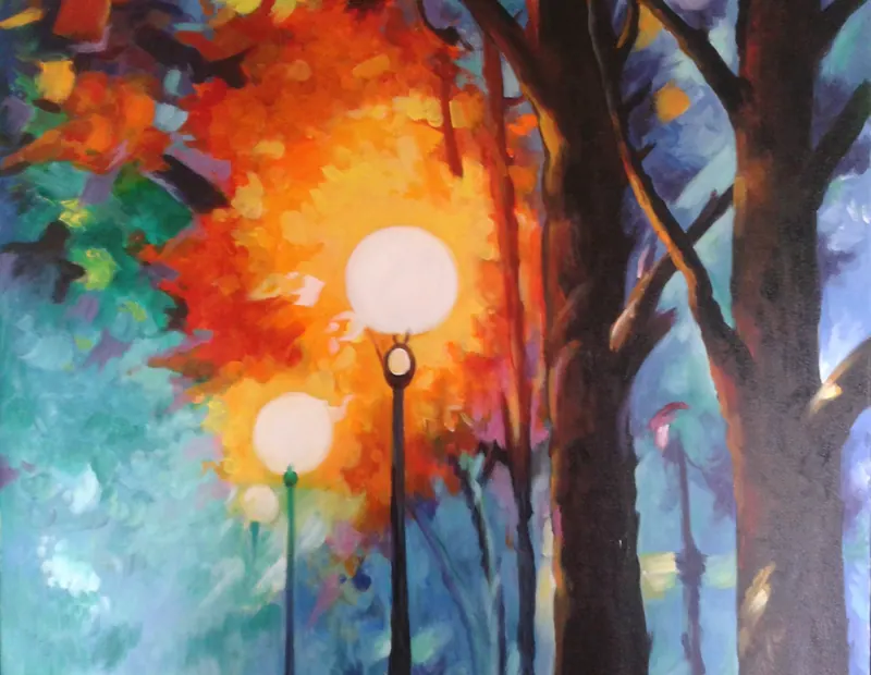 Night's Glow, canvas by Simpy Bansal — full view