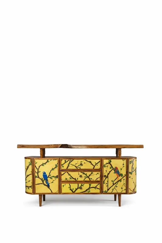The Perched Edge, console by Simpy Bansal — on white