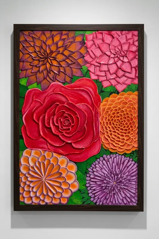 Blooming Symphony, ceramic by Simpy Bansal — on white