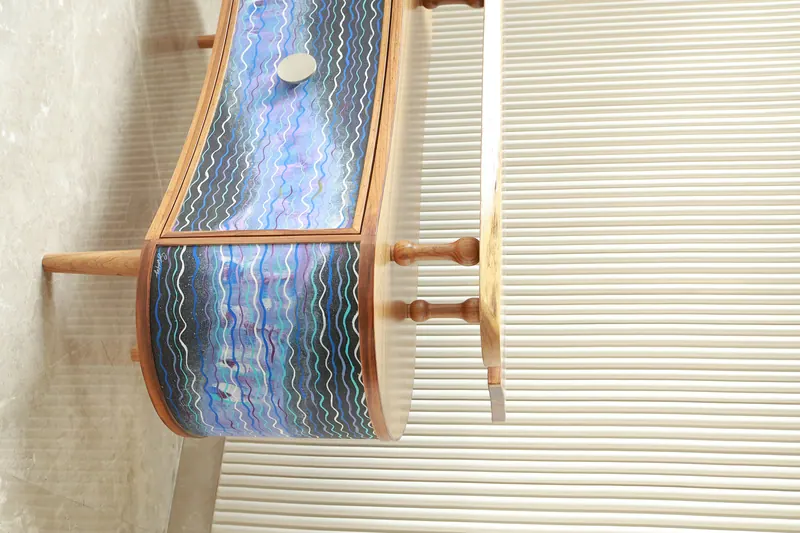 The Midnight Tide, console by Simpy Bansal — side view