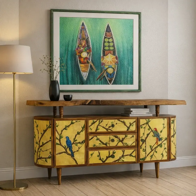 The Perched Edge, console by Simpy Bansal — detail